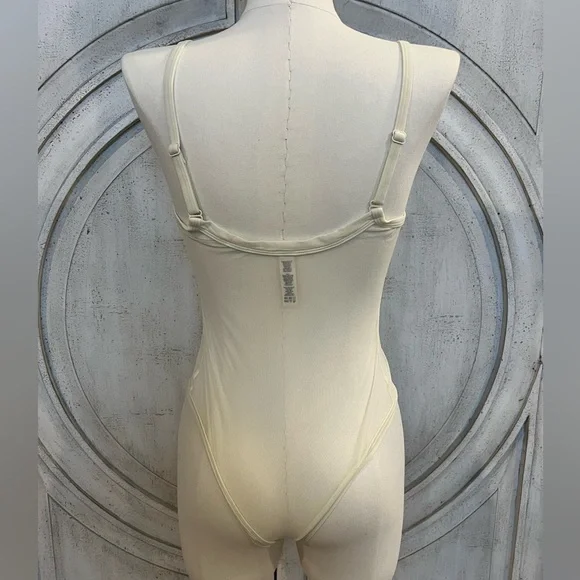 SKIMS Summer Mesh Cream Spaghetti Strap Bodysuit - Picture 3 of 7